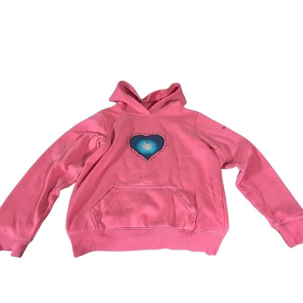 Columbia Girls Youth pink cotton hoodie sweatshirt Jacket pull over size Large